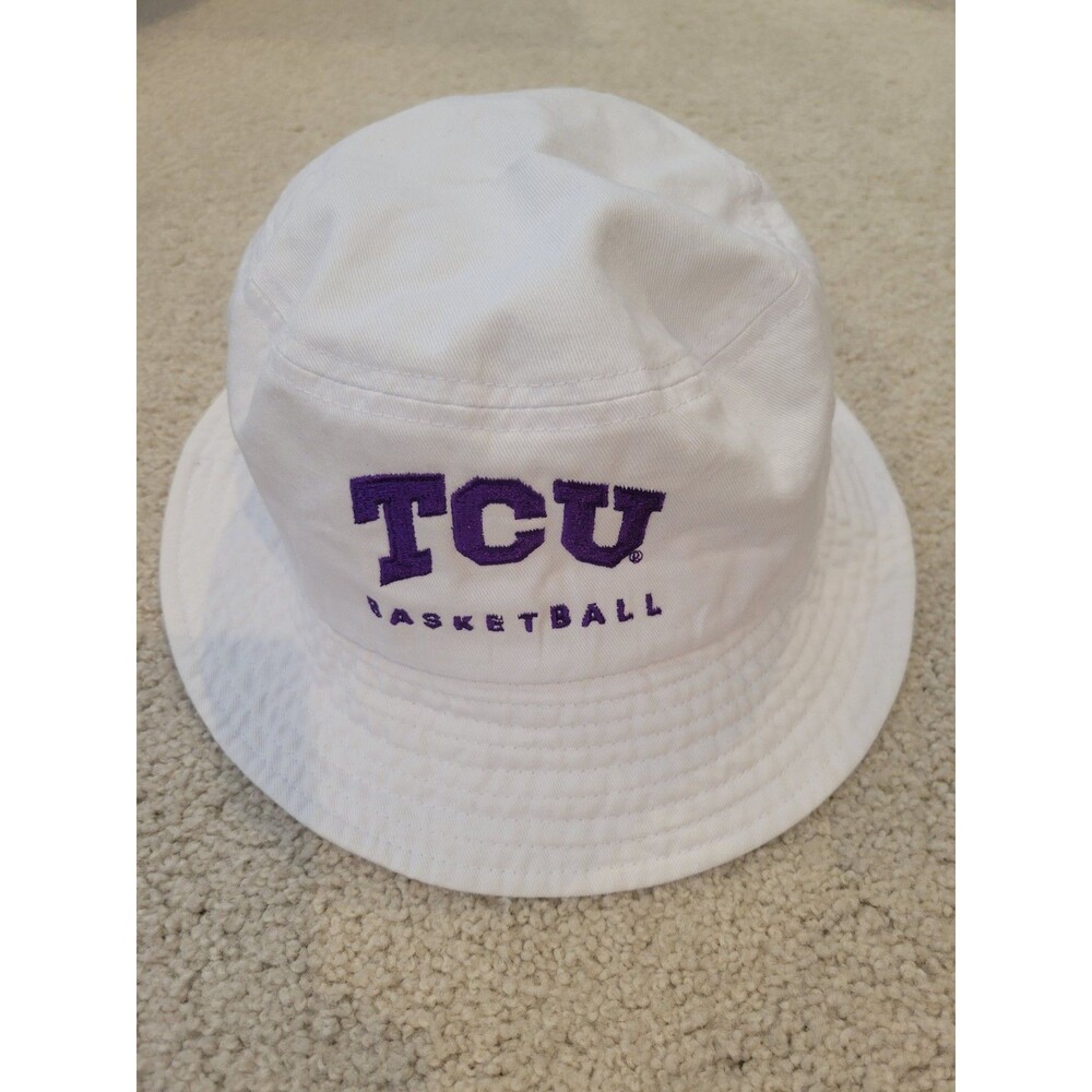TCU Basketball Horned Frogs Bucket Hat Cap Texas Christian University White